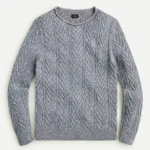 J. Crew Men's XS heather cotton blend cable knit sweater